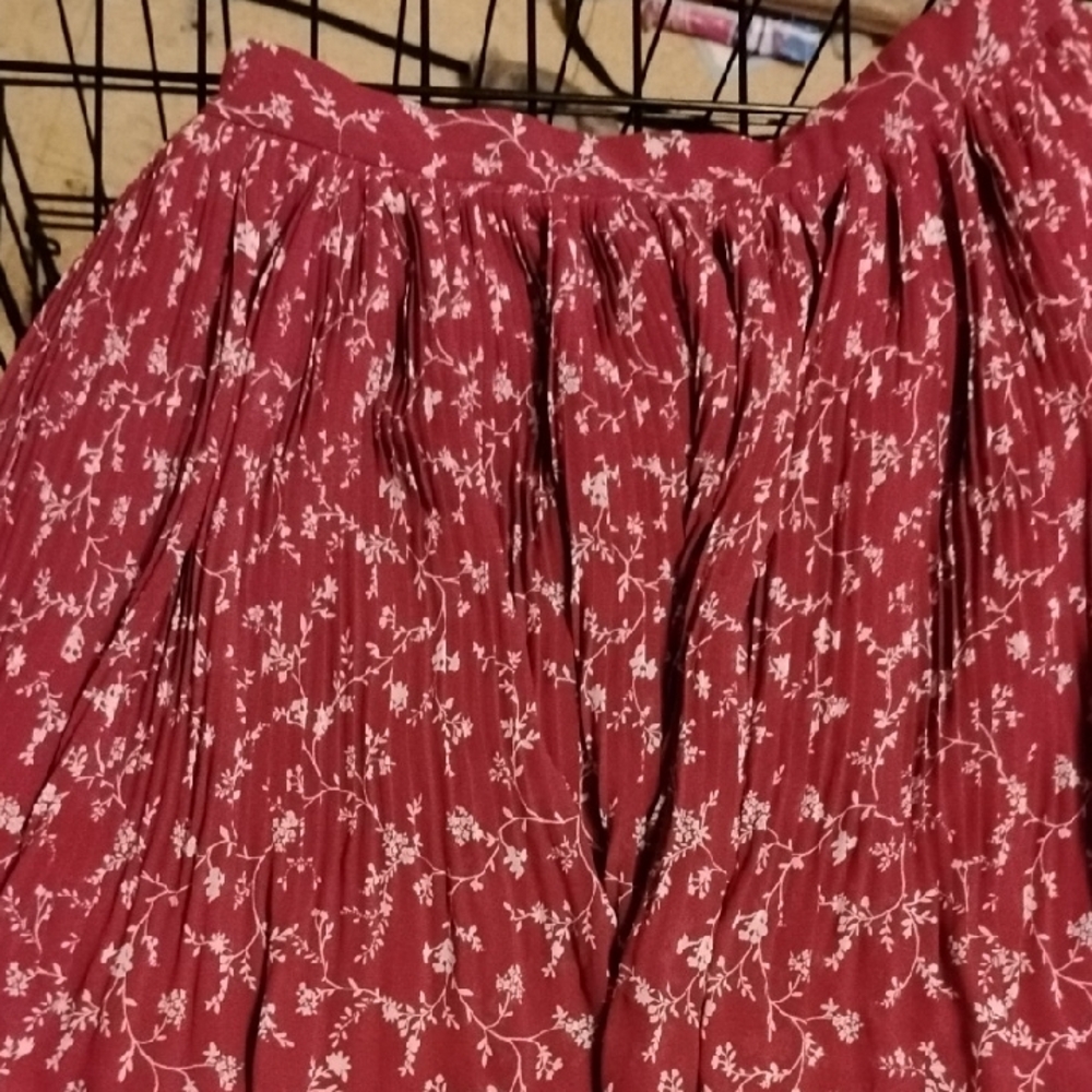 Floral Red Skirt